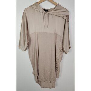 Ivy Park Women's Sz. S Hooded Taupe Short Sleeve Logo Tunic Dress Top